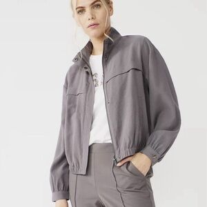 NWT Nine West Women's Drapey Utility Jacket in Gray - Size: Large